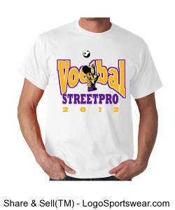 Streetpro Voetbal White/Yellow Tees Pro 1 Design Zoom